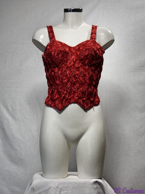 bustier en dentelle rouge