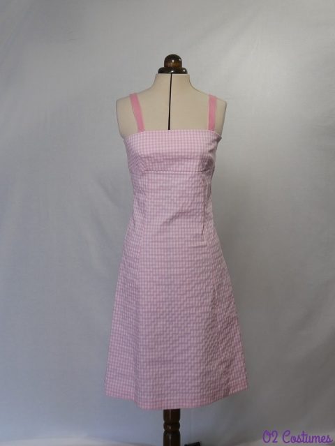 robe en coton vichy rose et blanc
