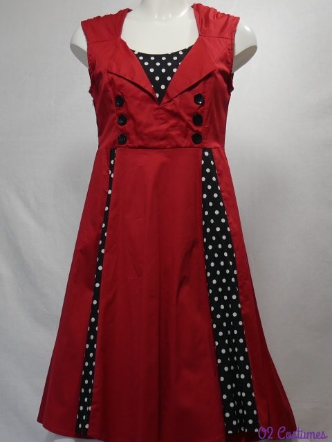 Robe rouge à pois inspiration années 60